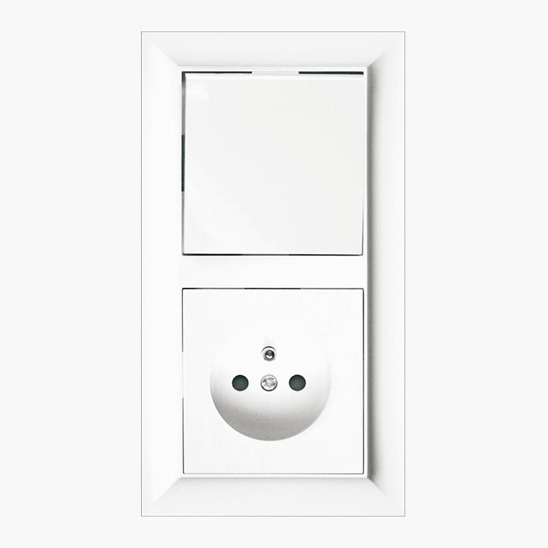 Wall Flush Mounted Schuko Switch Socket with dual USB chargers