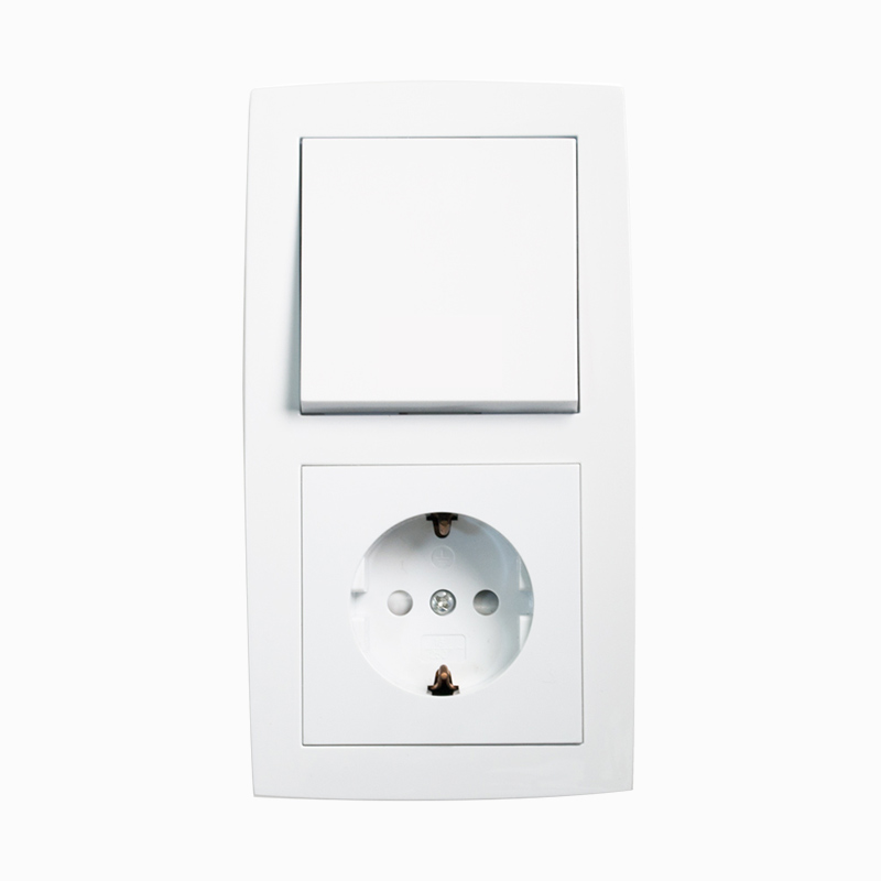 Wall Flush Mounted Single Switch Socket without earth