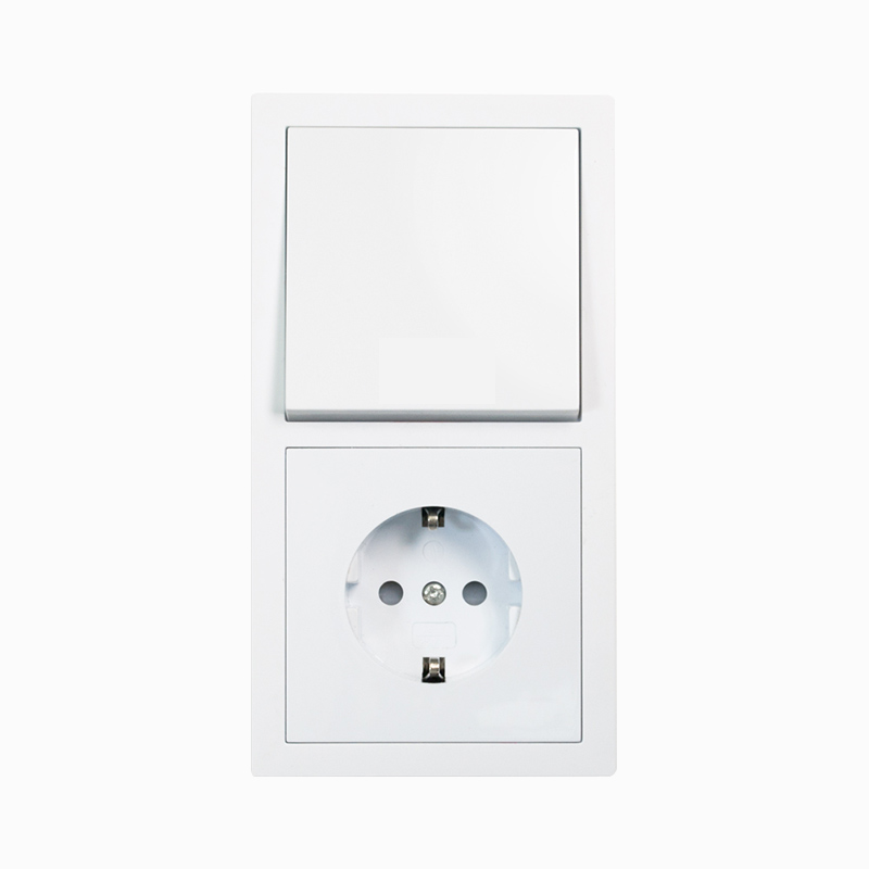 Screwless Terminal 1 gang 2 way Wall Flush Mounted Switch Socket