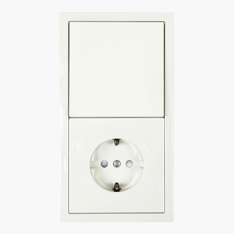 2 gang 1 way Single French Wall Flush Mounted Switch Socket