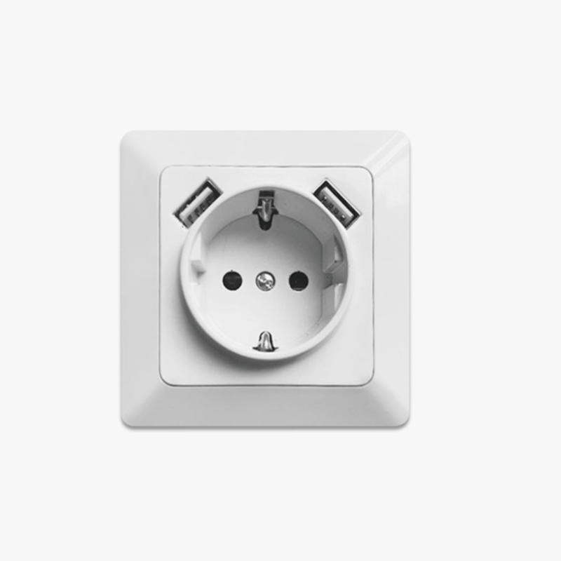 2.1A/3.1A SCHUKO SOCKET WITH DUAL USB CHARGERS
